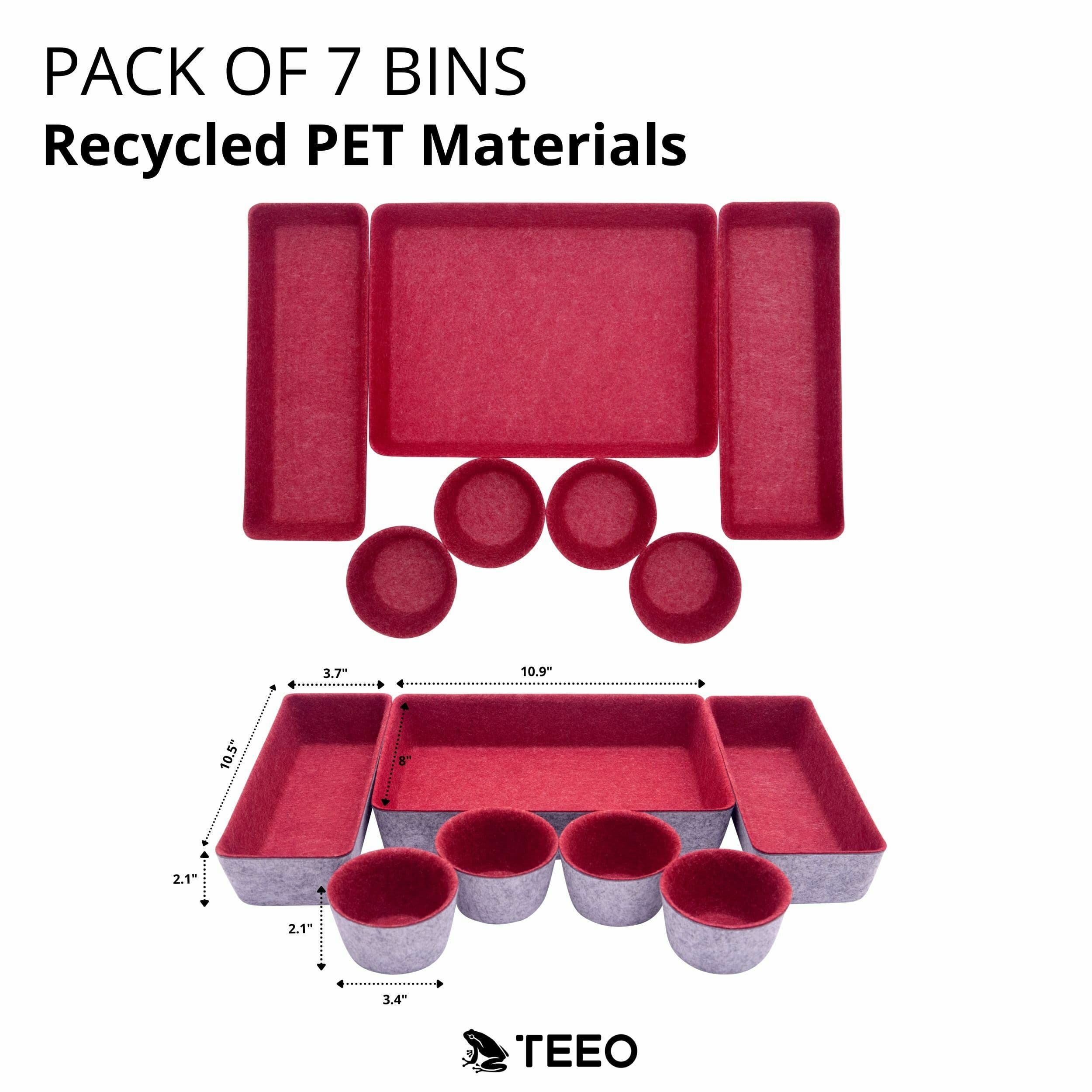 Felt Drawer Organizer Bins, Pack of 7 alternate