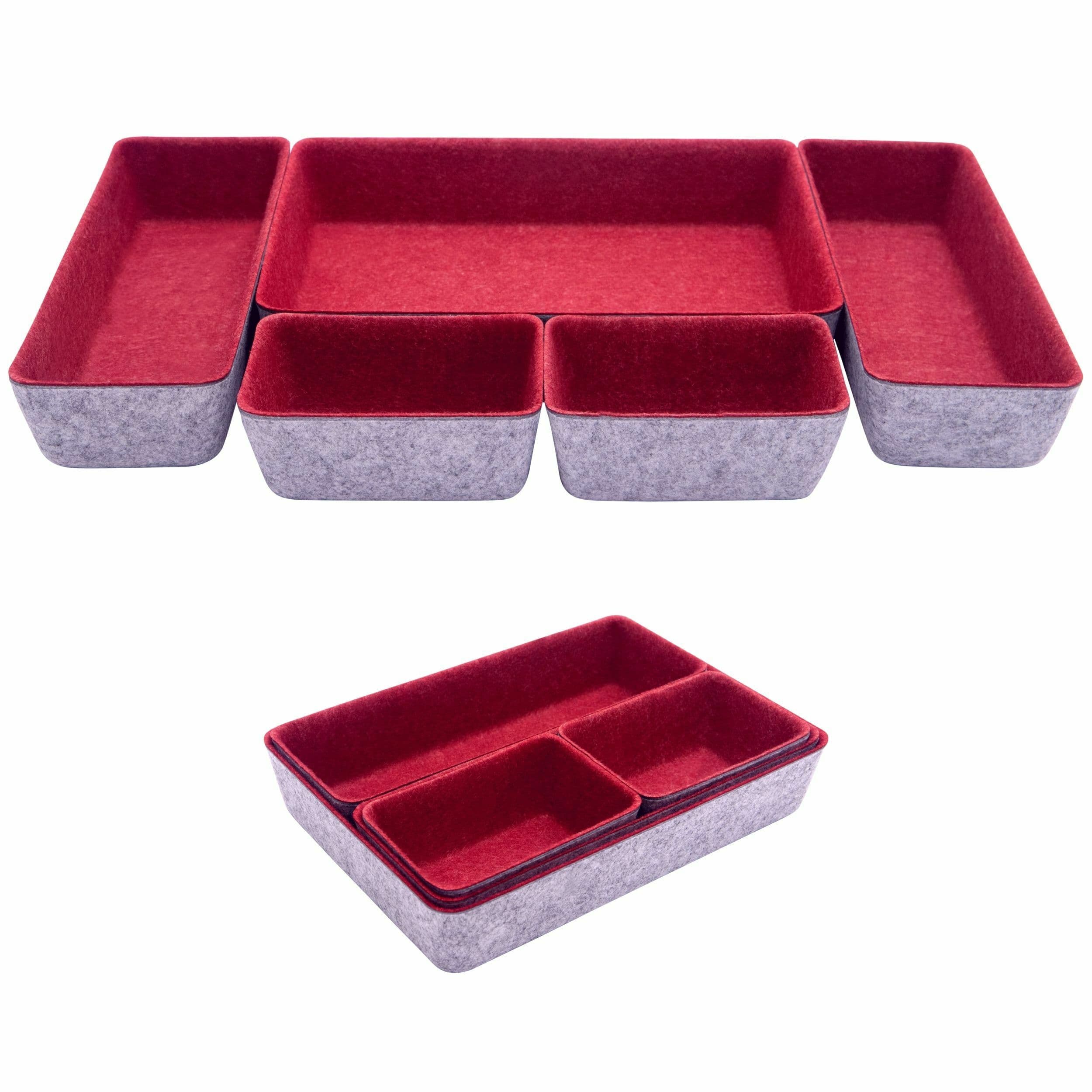 Felt Drawer Organizer Bins, Pack of 5