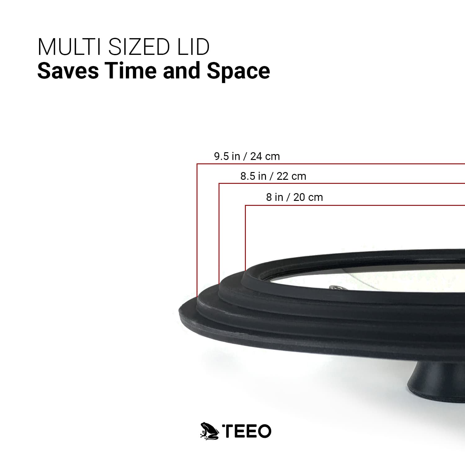 Universal Multi-Sized Silicone Glass Lid Covers for Pots and Pans, Tempered Glass Lid alternate