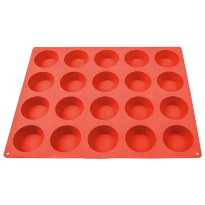 Silicone Cupcake Baking Mold, Non-Stick 100% Food Grade (Red, Round)