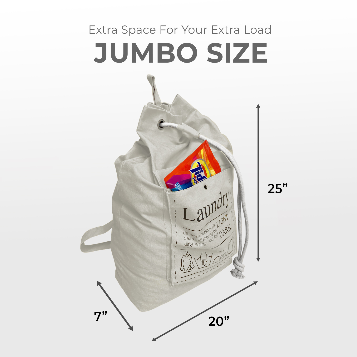 Collegiate Natural Cotton Laundry Bags