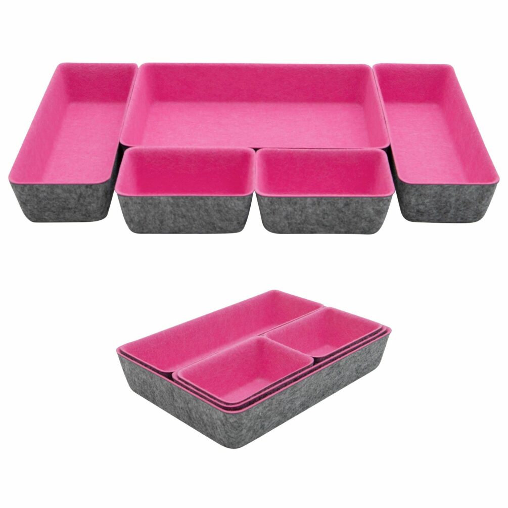 Felt Drawer Organizer Bins, Pack of 5 Teeo Creations USA