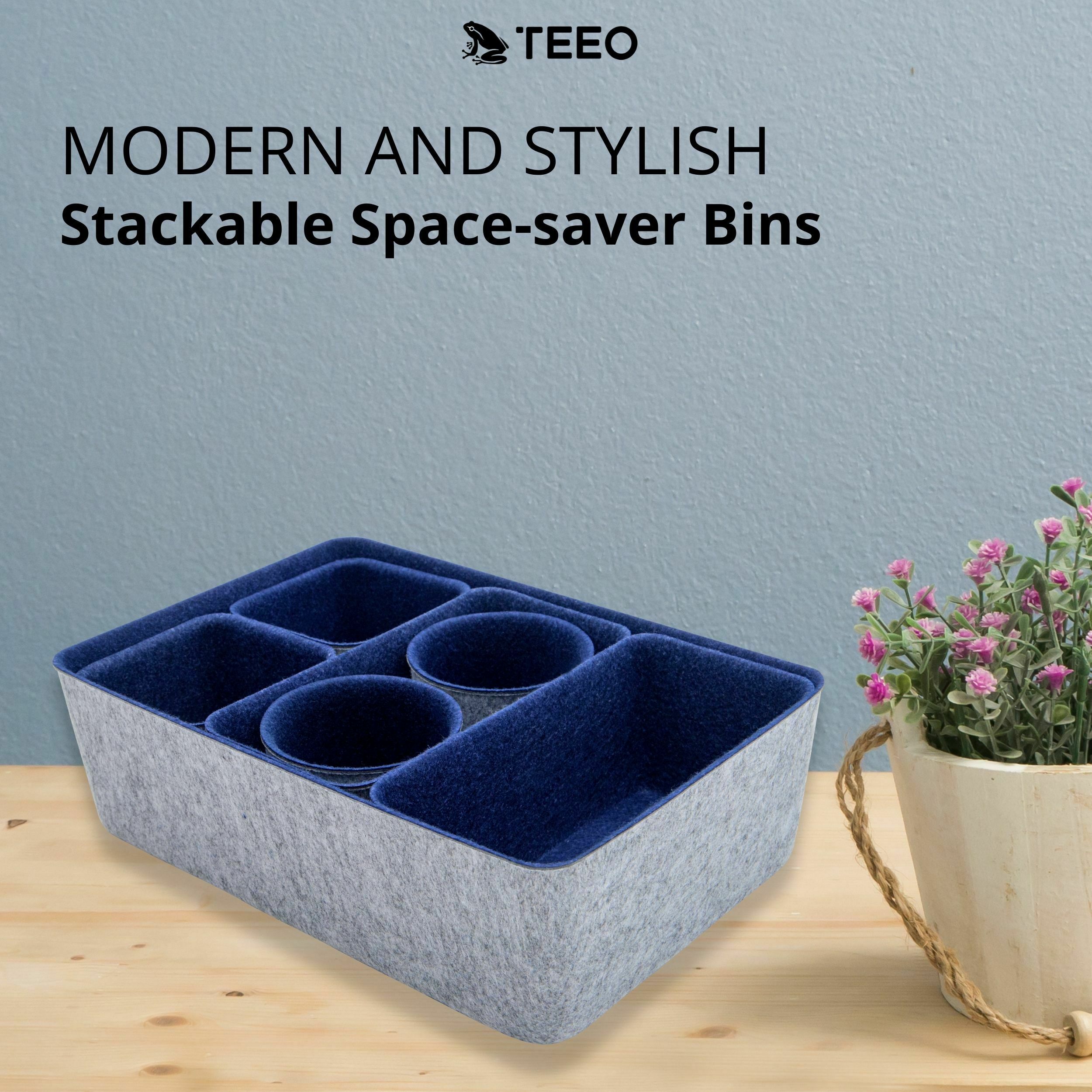 Felt Drawer Organizer Deep Bins, Pack of 7