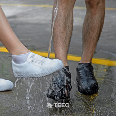 WAINEO Thick Silicone Boots and Shoe Covers Rain Sock Waterproof Non-Slip Washable Indoor and Outdoor Shoes Covers 