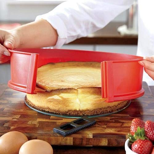 Silicone Springform, Non-Stick 100% Food-Grade Tempered Glass Baking Pan Set