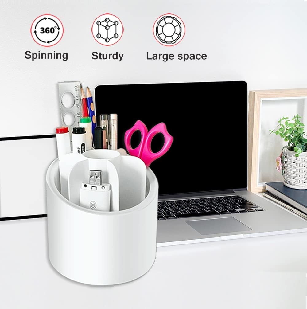 Desk Pen Pencil Holder 4 Slots 360-Degree Rotating Brazil