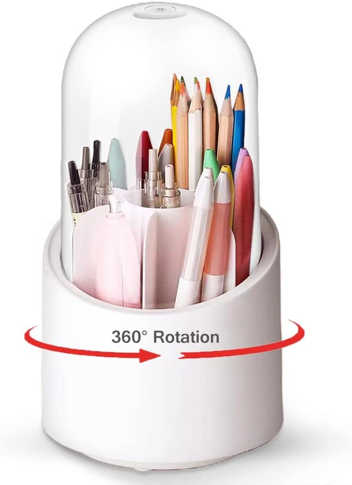 5 Compartments Makeup Brush Holder Organizer - Multifunctional 360 Degree