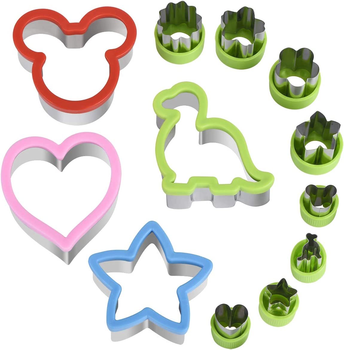 Kids Sandwich Cutters Set - Cookie, Vegetable, Fruits Shapes Food Mold