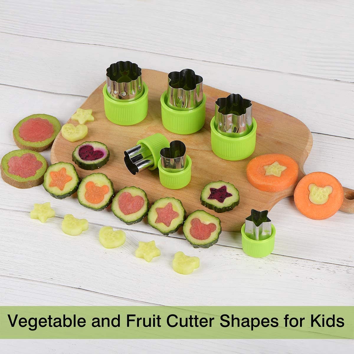 Kids Sandwich Cutters Set - Cookie, Vegetable, Fruits Shapes Food Mold