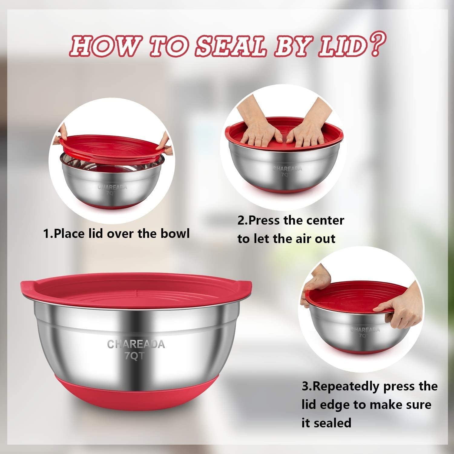 Mixing Bowls With Airtight Lids, 18 Piece Plastic Nesting Serving