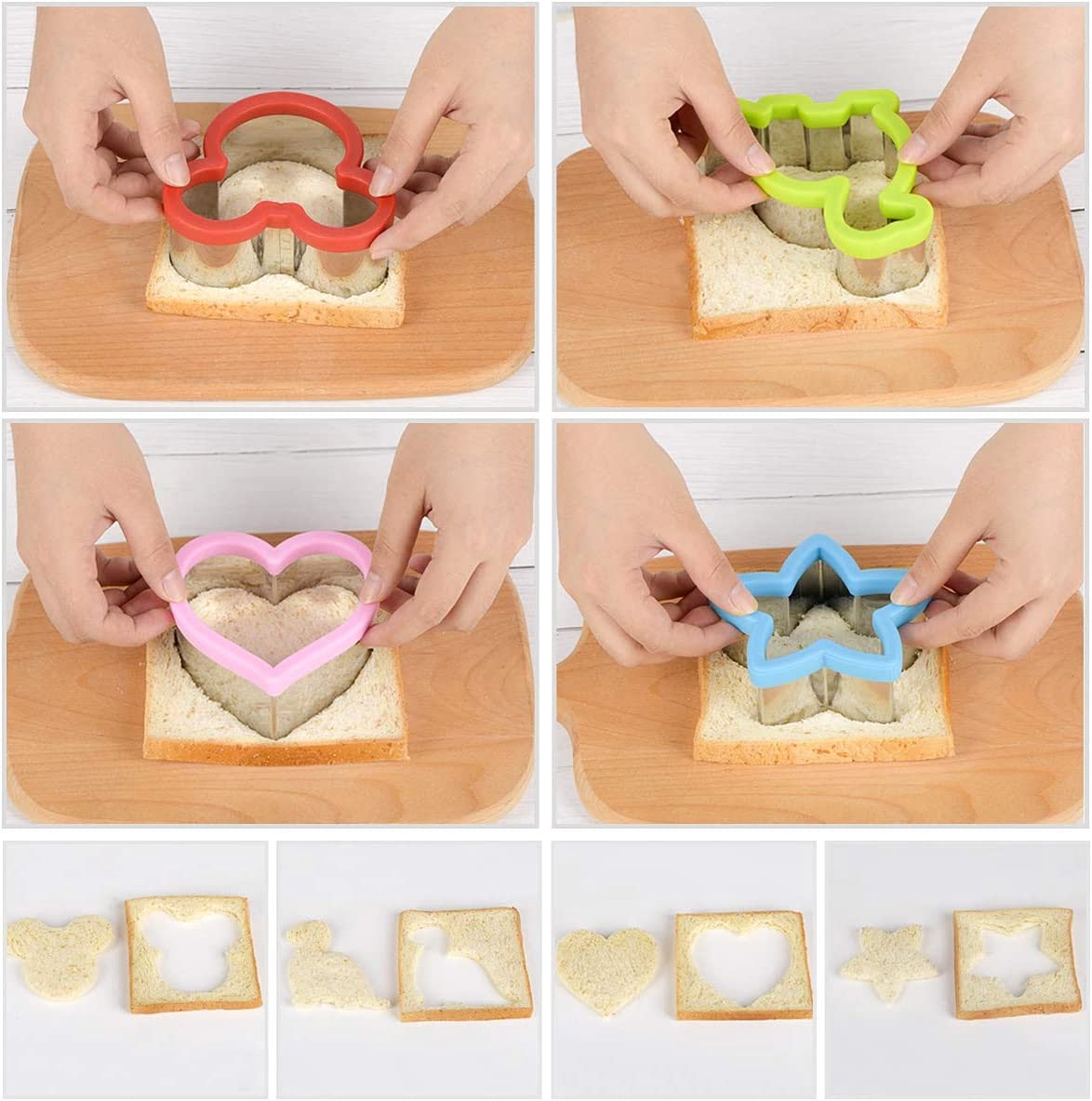 Kids Sandwich Cutters Set - Cookie, Vegetable, Fruits Shapes Food Mold