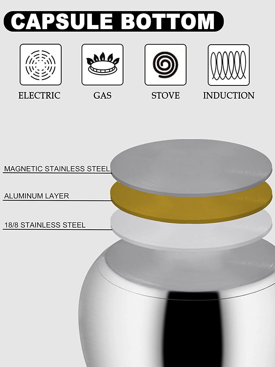 DOITOOL stainless steel stock pot stainless steel soup pot Large capacity  soup pot Standard stockpot sauce pan with lid Stew Pot big soup pot