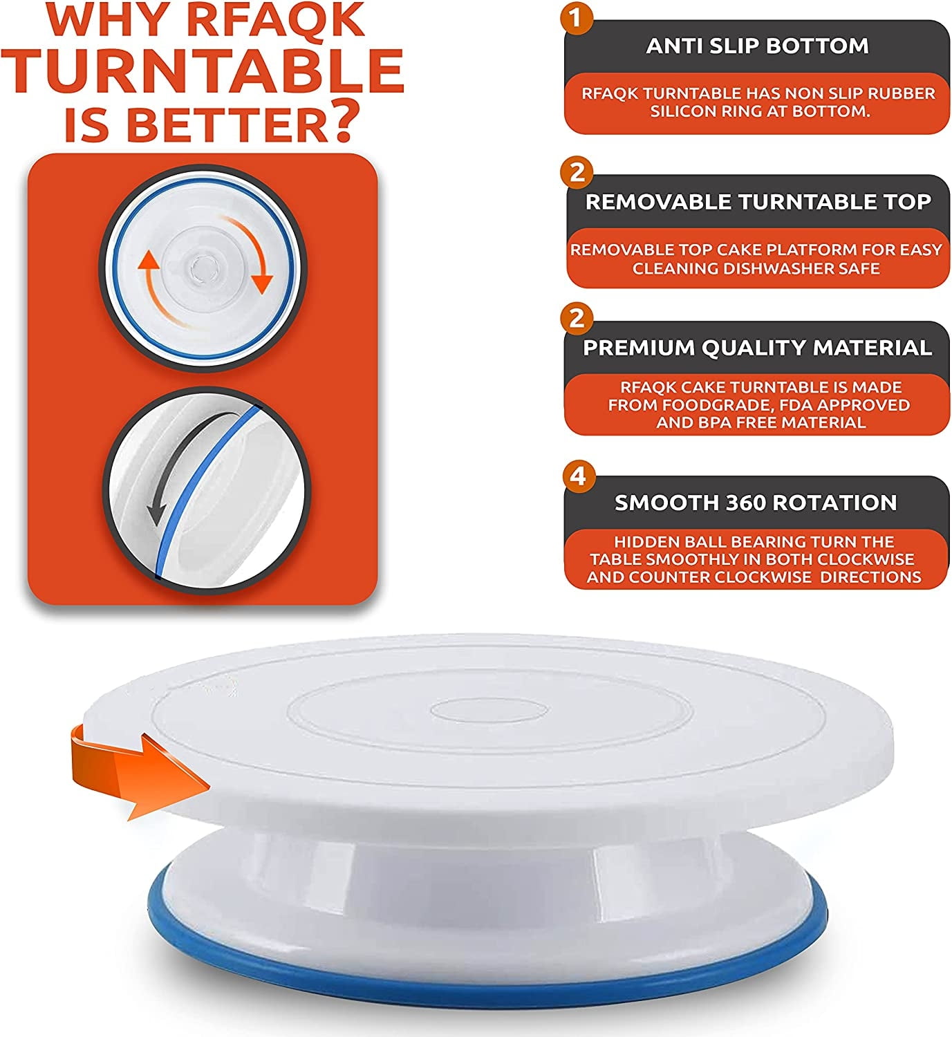Generic Cake Turntable, Cake Decorating Turntable Easy to Use, wit