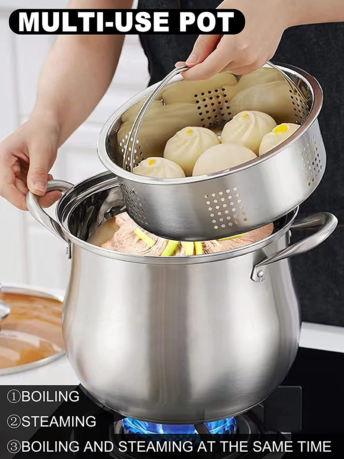 VENTION Stainless Steel Steamer Basket for Pot, 11 9/10 Inches Vegetable  Steamer Baskets for Cooking, Dumpling Steam Basket