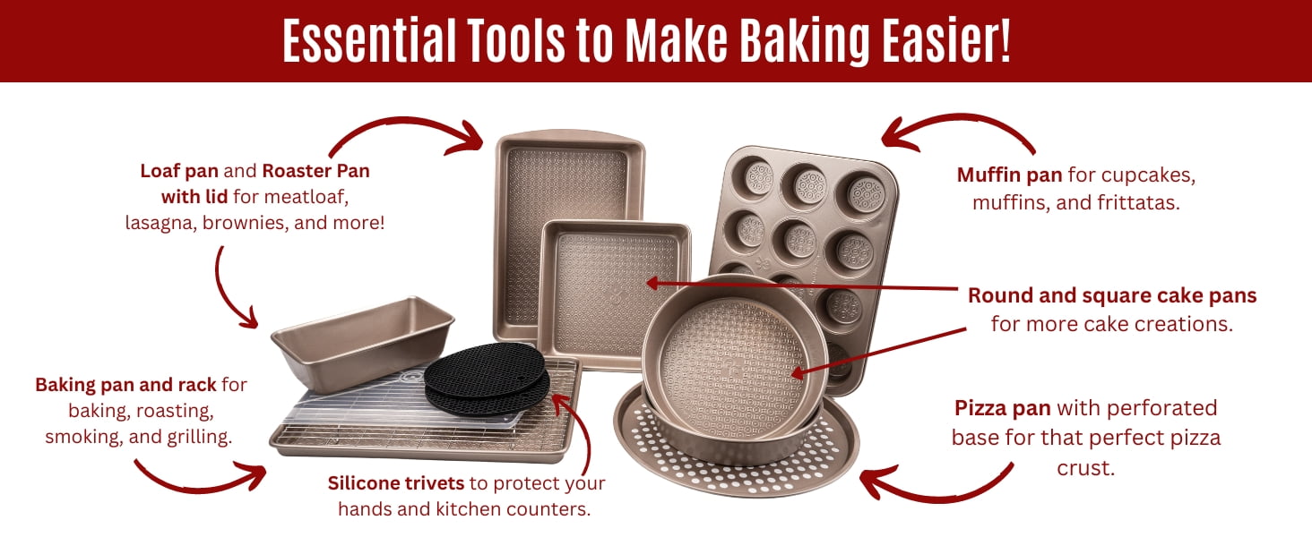 grill pan, cooling rack, wedding registry items, mini muffin pan, cake pans, cookie sheets